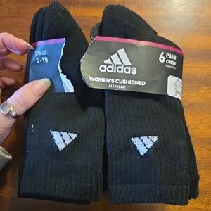 Adidas Women's Black Cushioned Crew Socks